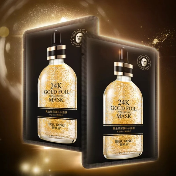 24K Gold Foil Hyaluronic Facial Sheet Mask - Picture 1 of 3